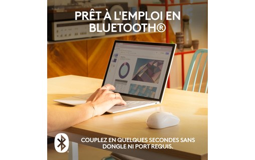 Souris sans fil Logitech M240 Silent - Blanche