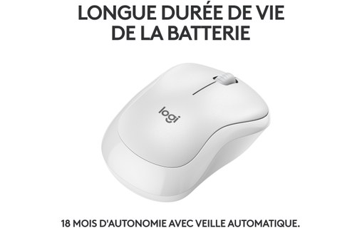 Souris sans fil Logitech M240 Silent - Blanche