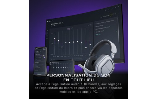 Casque gaming sans fil Turtle Beach Stealth 700 pour PS5 Blanc, Gris - Bluetooth