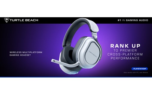 Casque gaming sans fil Turtle Beach Stealth 700 pour PS5 Blanc, Gris - Bluetooth