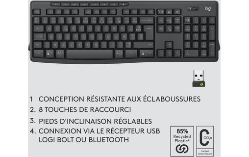 Clavier + Souris sans fil Logitech MK370 Combo for Business