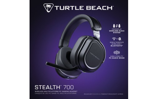 Casque gaming sans fil Turtle Beach Stealth 700 pour PC Gris, Noir - Bluetooth