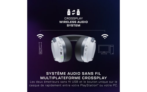 Casque gaming sans fil Turtle Beach Stealth 700 pour PS5 Blanc, Gris - Bluetooth