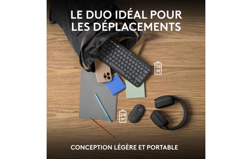 Clavier + Souris sans fil pour Mac Logitech Pebble 2 Combo - Graphite