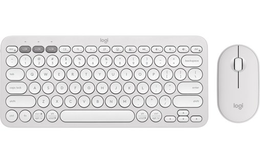 Clavier + Souris sans fil Logitech Pebble 2 Combo - Blanc