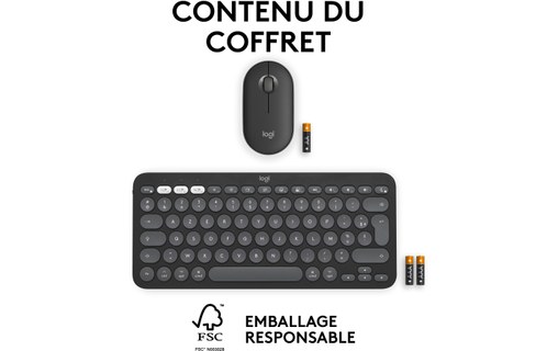 Clavier + Souris sans fil pour Mac Logitech Pebble 2 Combo - Graphite