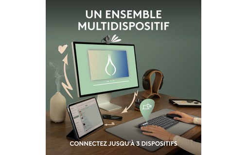 Clavier + Souris sans fil Logitech Pebble 2 Combo - Blanc