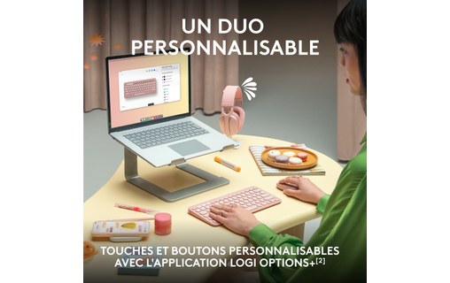 Clavier + Souris sans fil Logitech Pebble 2 Combo - Blanc