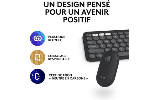 Clavier + Souris sans fil pour Mac Logitech Pebble 2 Combo - Graphite
