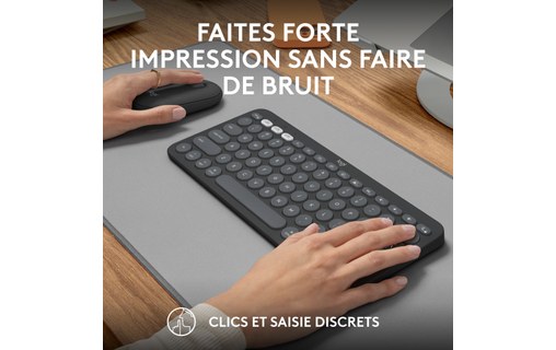 Clavier + Souris sans fil pour Mac Logitech Pebble 2 Combo - Graphite