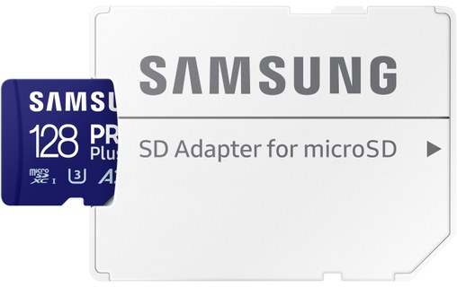Carte microSDXC Samsung PRO Plus (2024) 128 Go avec adaptateur SD, UHS-I, V30