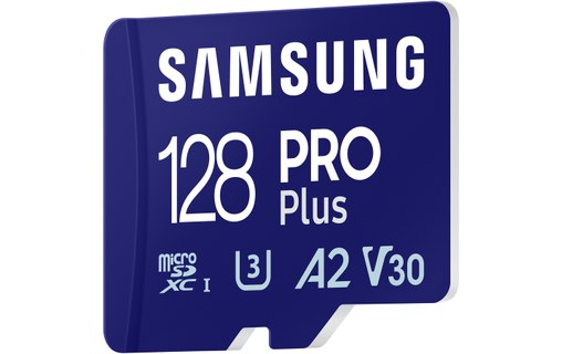 Carte microSDXC Samsung PRO Plus (2024) 128 Go avec adaptateur SD, UHS-I, V30