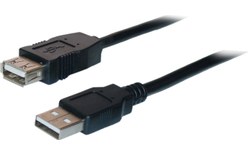 Rallonge USB-A vers USB-A femelle USB 2.0 - 3 m - Noir