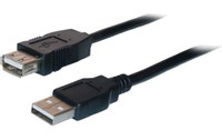 Rallonge USB-A vers USB-A femelle USB 2.0 - 3 m - Noir