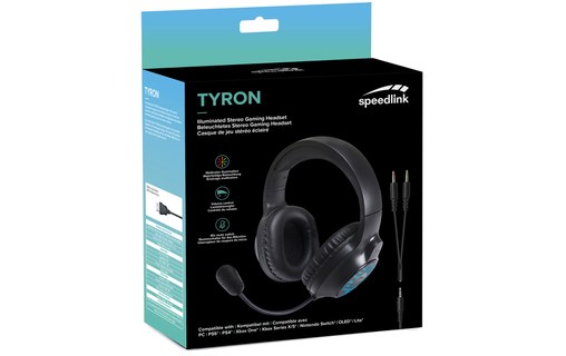Casque gaming Speedlink Tyron RGB, Noir