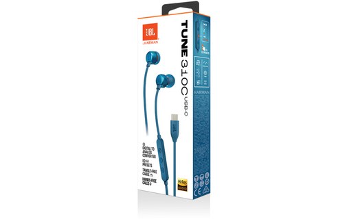 Écouteurs JBL Tune 310C, Bleu