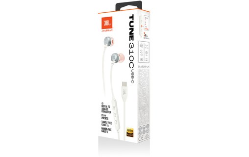Écouteurs JBL Tune 310C, Blanc