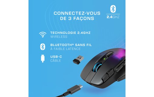 Souris Gaming sans fil Turtle Beach Kone XP Air - Noire
