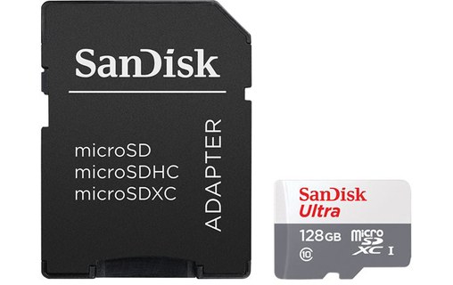 Carte microSDXC SanDisk Ultra 128 Go avec adaptateur SD, UHS-I