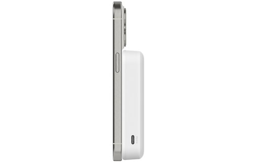 Batterie externe magnétique 10K avec Qi2 15 W - Belkin BoostCharge Pro blanche