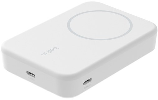 Batterie externe magnétique 10K avec Qi2 15 W - Belkin BoostCharge Pro blanche