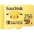 Carte microSDXC SanDisk pour Nintendo Switch édition Pokemon 256 Go, V30
