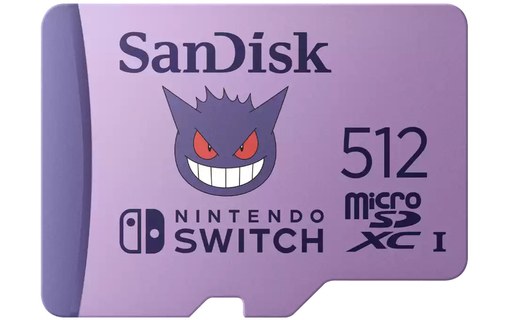 Carte microSDXC SanDisk pour Nintendo Switch édition Pokemon 512 Go, V30
