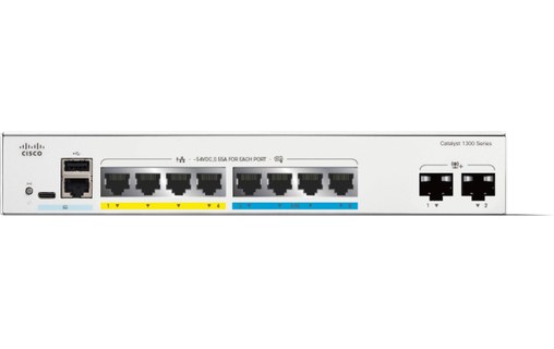 Switch Ethernet Cisco Catalyst C1300-8MGP-2X 4 ports - 2,5 GbE, Manageable, PoE