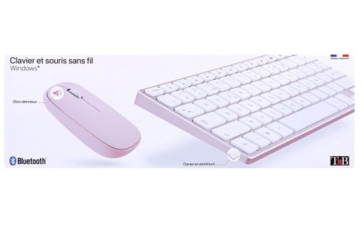 Clavier + Souris sans fil T'nB iClick Color - Rose