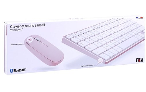 Clavier + Souris sans fil T'nB iClick Color - Rose