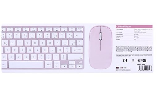 Clavier + Souris sans fil T'nB iClick Color - Rose