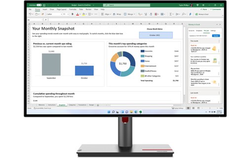 Écran 27" Lenovo ThinkVision P27h-30 - HDMI/DisplayPort/USB-C - 63A1GAT1EU