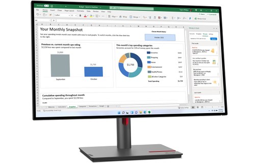 Écran 27" Lenovo ThinkVision P27h-30 - HDMI/DisplayPort/USB-C - 63A1GAT1EU
