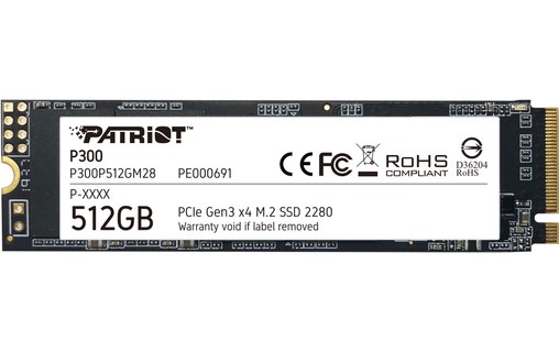 Patriot Memory P300 512 Go - SSD M.2 2280 NVMe PCIe 3.0
