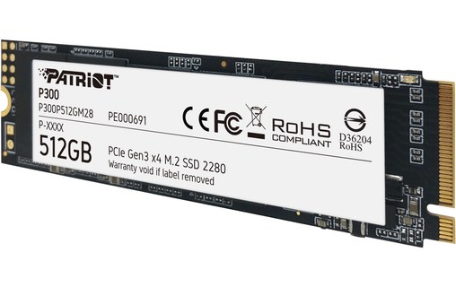 Patriot Memory P300 512 Go - SSD M.2 2280 NVMe PCIe 3.0