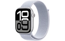 Apple Watch series 10 GPS 46 mm Aluminium Argent Boucle Sport Nuée bleue