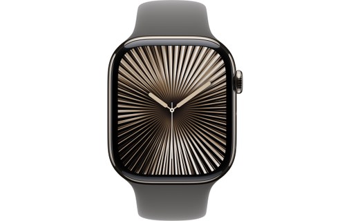 Apple Watch series 10 GPS + Cellular 46 Titane Naturel B. Sport Gris minéral M/L