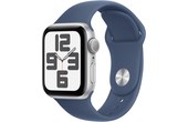 Apple Watch SE GPS 40 mm Aluminium Argent Bracelet Sport Denim - M/L
