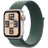 Apple Watch SE GPS 40 mm Aluminium Lumière stellaire Boucle Sport Vert lacustre