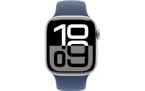 Apple Watch series 10 GPS+Cellular 42 Aluminium Argent Bracelet Sport Denim M/L