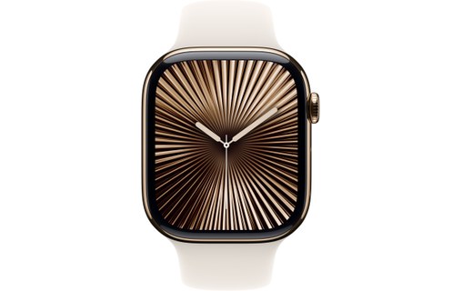 Apple Watch series 10 GPS + Cellular 46 Titane Or B. Sport Lumière stellaire S/M