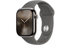 Apple Watch series 10 GPS + Cellular 42 Titane Naturel B. Sport Gris minéral S/M