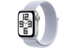 Apple Watch SE GPS 40 mm Aluminium Argent Boucle Sport Nuée bleue