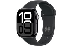 Apple Watch series 10 GPS 42 mm Aluminium Noir de jais Bracelet Sport Noir - S/M