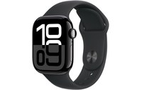 Apple Watch series 10 GPS 42 mm Aluminium Noir de jais Bracelet Sport Noir - S/M