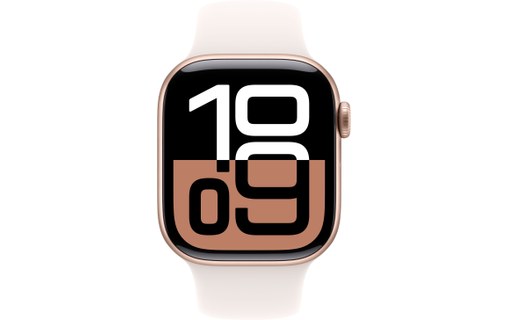Apple Watch series 10 GPS + Cellular 42 mm Alu. Or rose B. Sport Rose tendre M/L