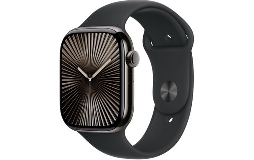 Apple Watch series 10 GPS + Cellular 46mm Titane Ardoise Bracelet Sport Noir S/M