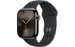 Apple Watch series 10 GPS + Cellular 42mm Titane Ardoise Bracelet Sport Noir S/M