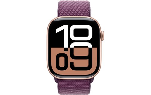 Apple Watch series 10 GPS 46 mm Aluminium Or rose Boucle Sport Prune