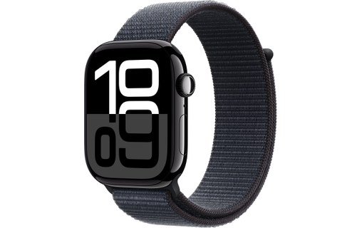 Apple Watch series 10 GPS 46 mm Alu. Noir de jais Boucle Sport Encre violette